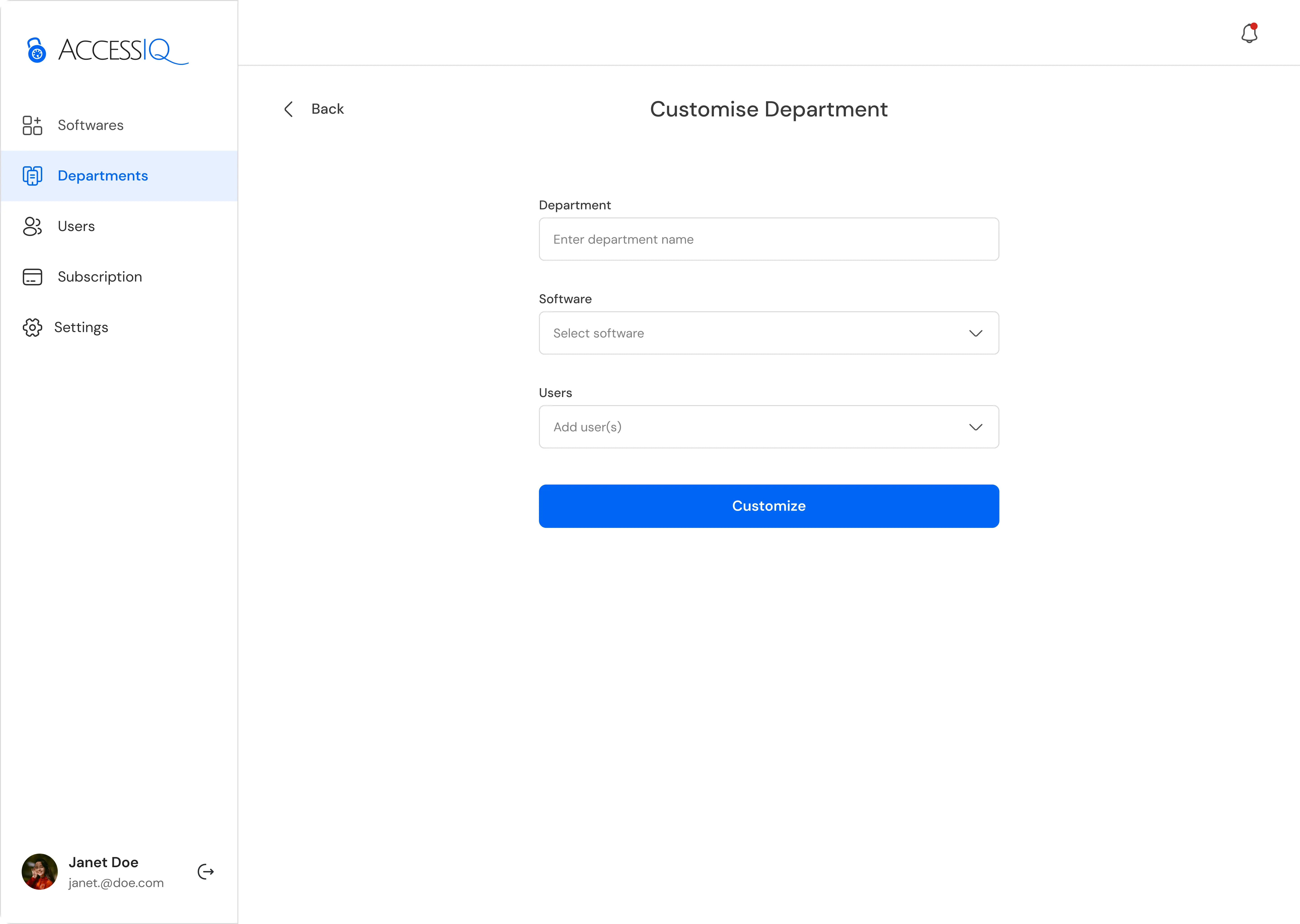 Modal showing software subscription to be deleted